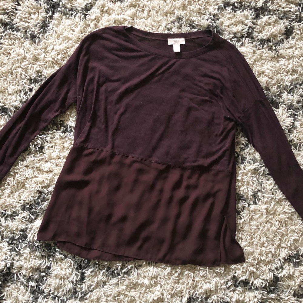 Loft burgundy top